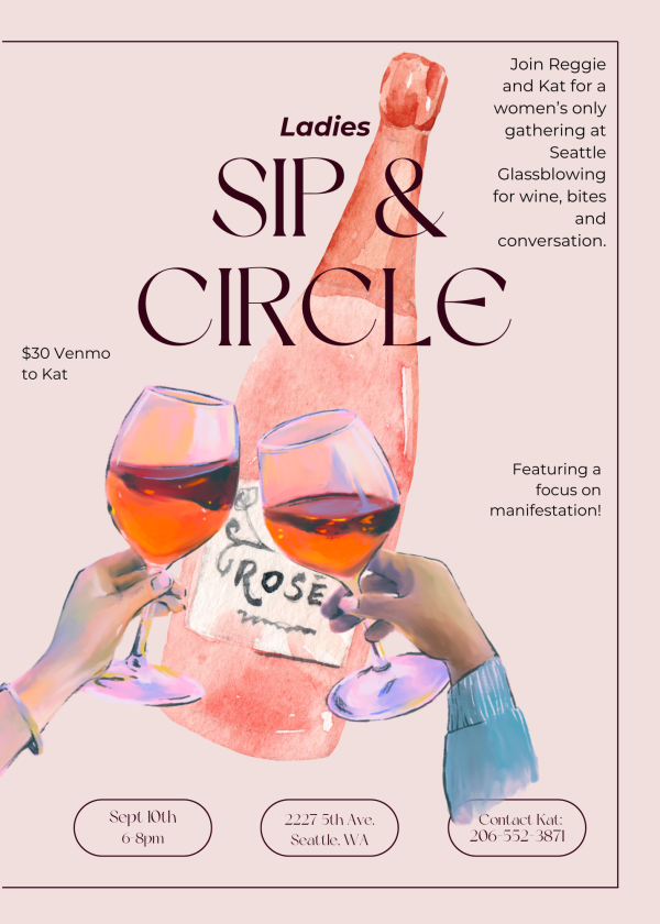 Sip and Circle Flyer Women's Circle n Sip in Seattle